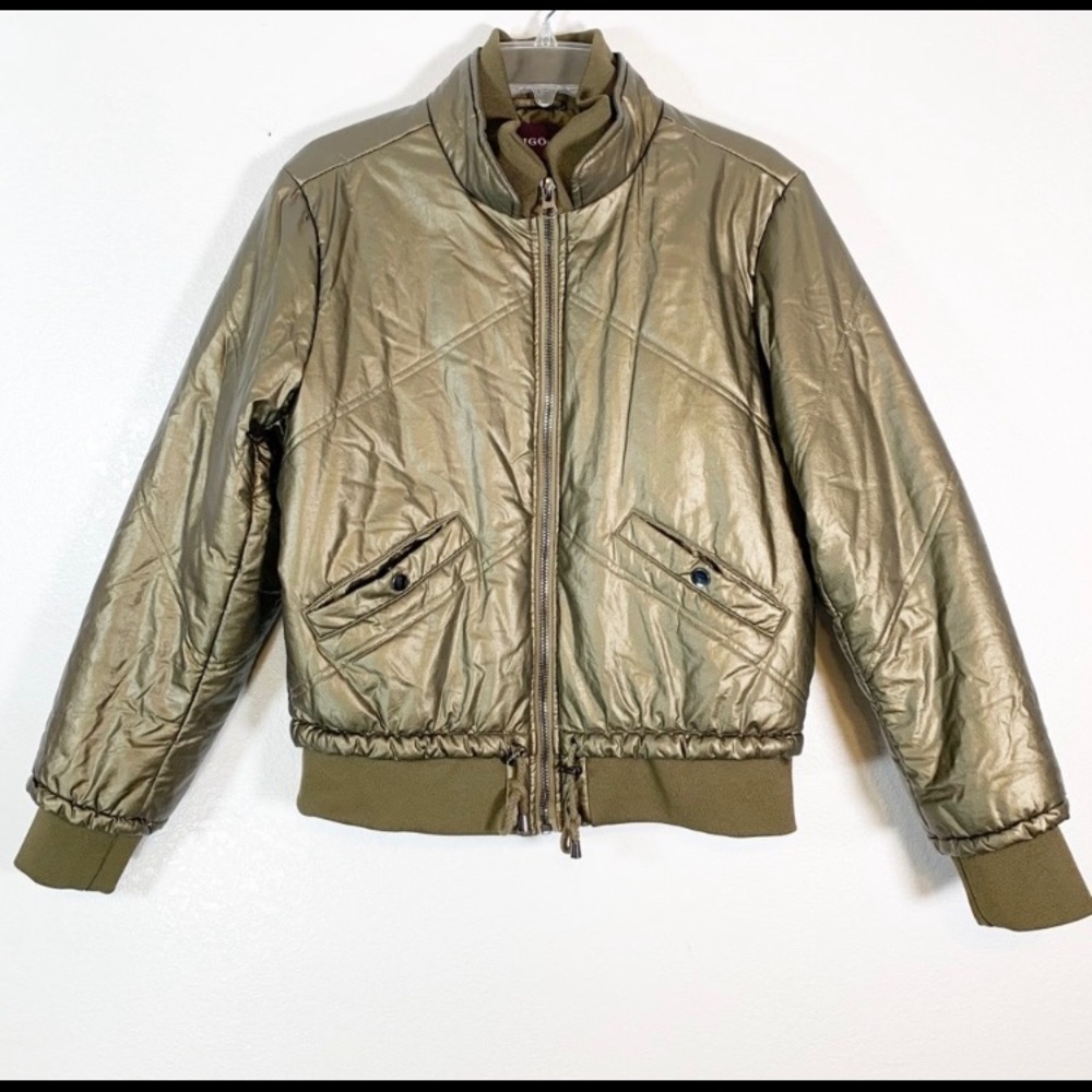 Vigoss Metallic Olive Green Puffer Jacket Large